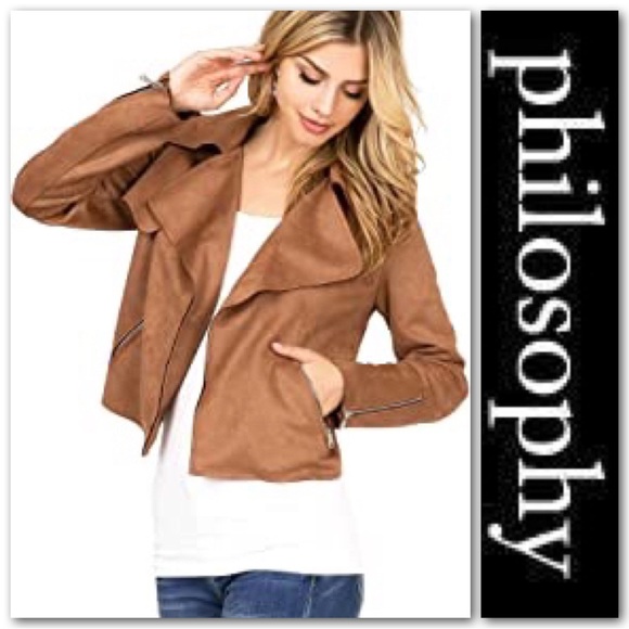 Philosophy Jackets & Blazers - Philosophy Faux Suede Moto Jacket